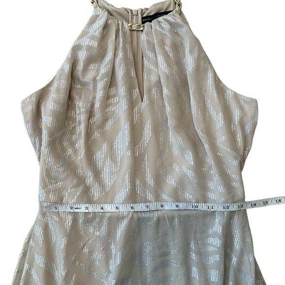 White House Black Market Zebra Burnout Halter Dress Size 6 - Picture 6 of 10